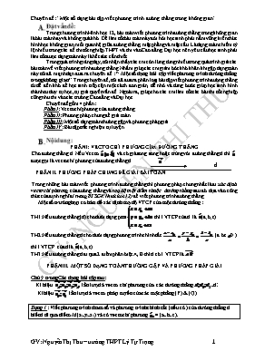 Chuyên đề Một số dạng bài tập viết phương trình đường thẳng trong không gian